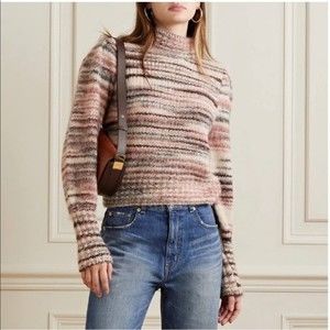 Veronica Beard Alston Striped Mock Sweater Sz M